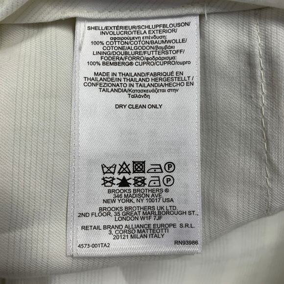 BLACK FLEECE 35 Beige White Stripe Cotton Seersucker Button Fly Casual Pants - Picture 7 of 8